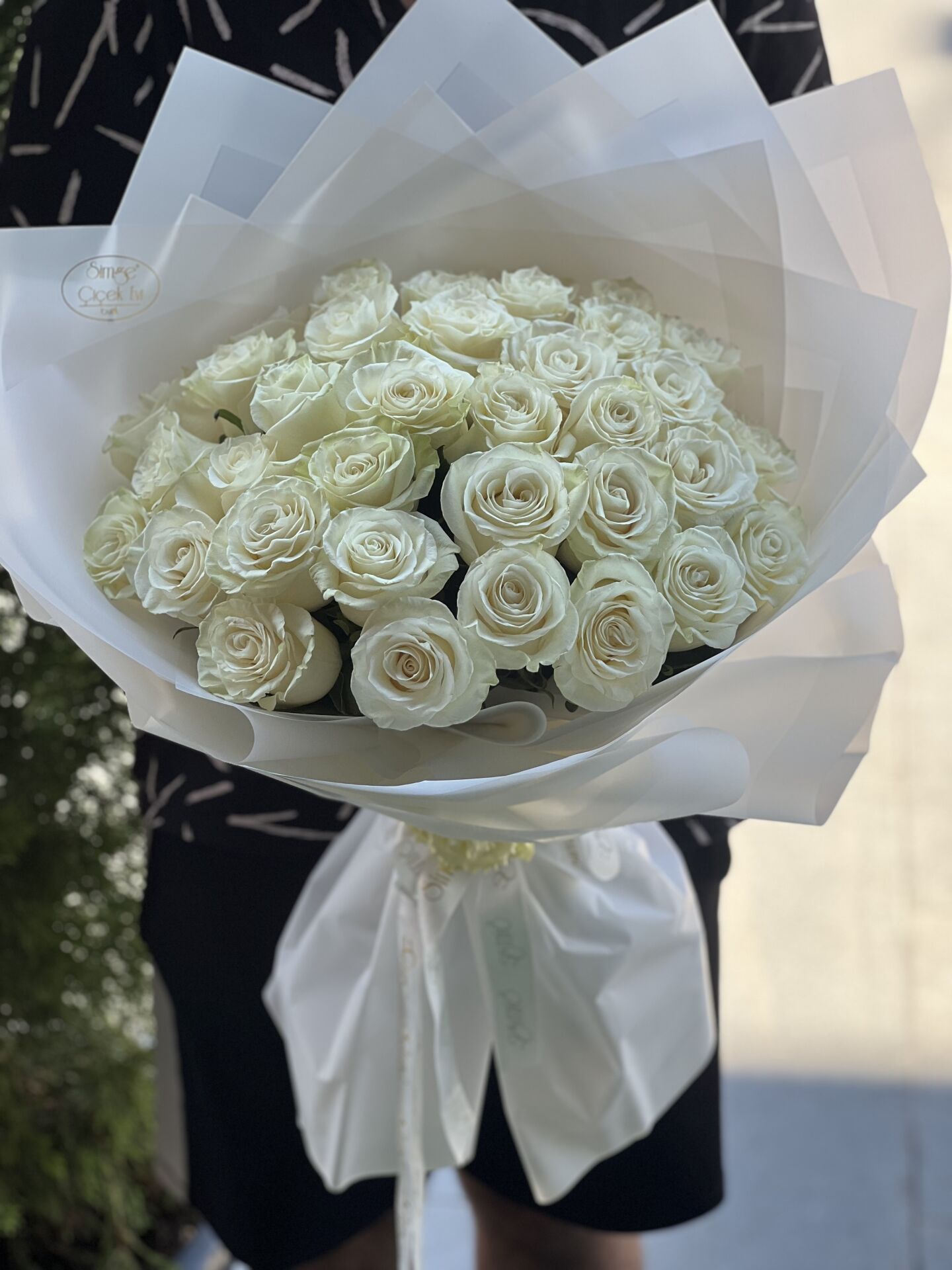 Beyaz gül buketi