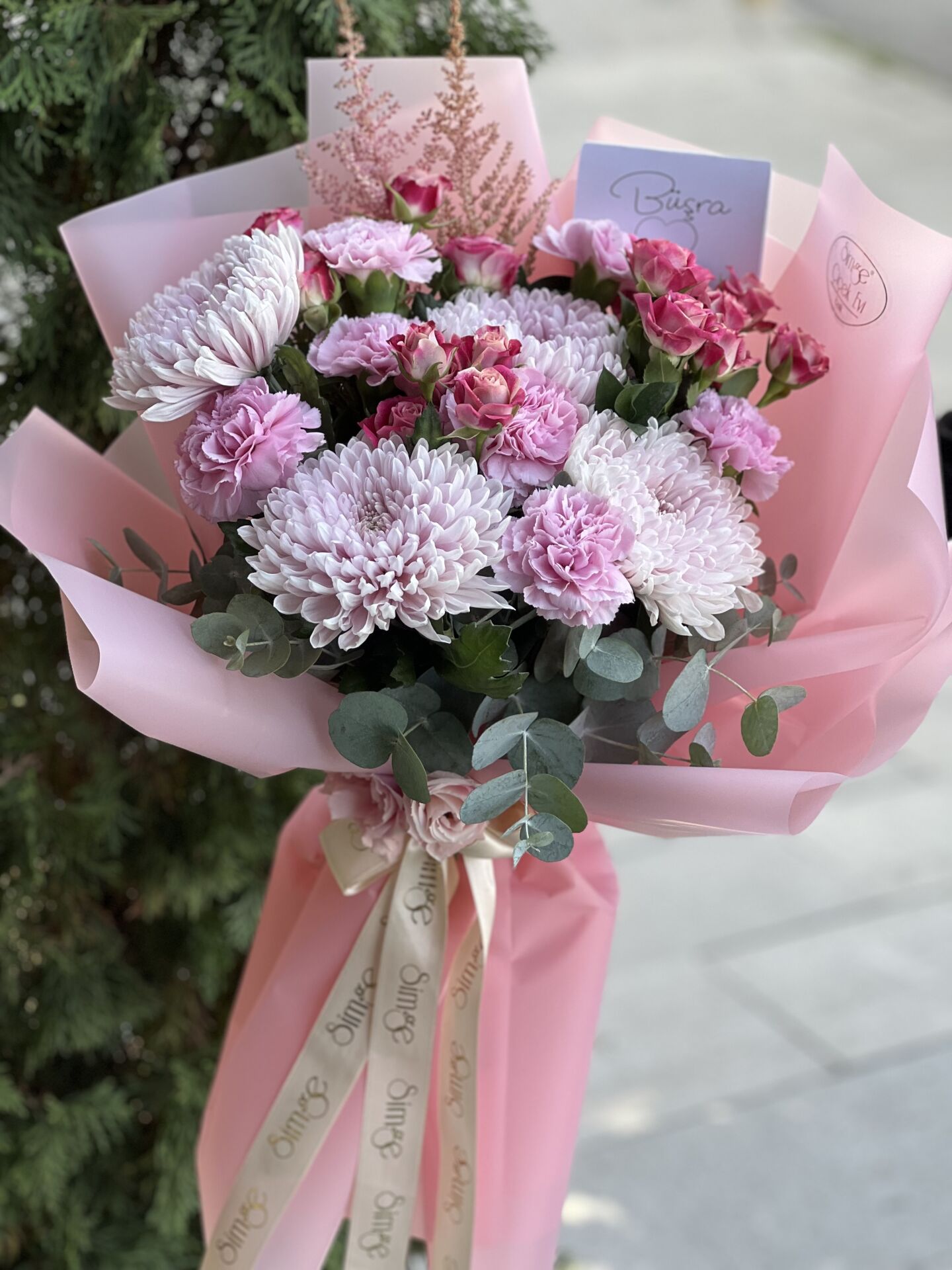 Mix Pembe Çiçek Buketi