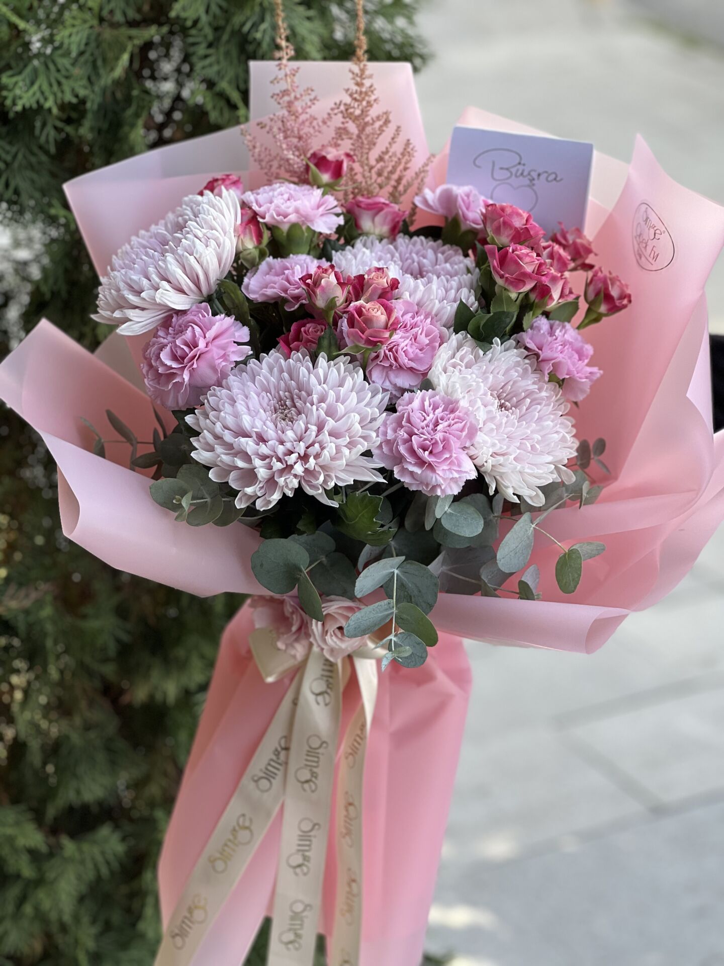 Mix Pembe Çiçek Buketi