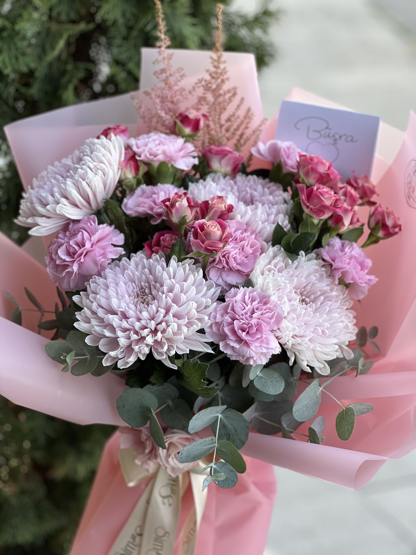 Mix Pembe Çiçek Buketi