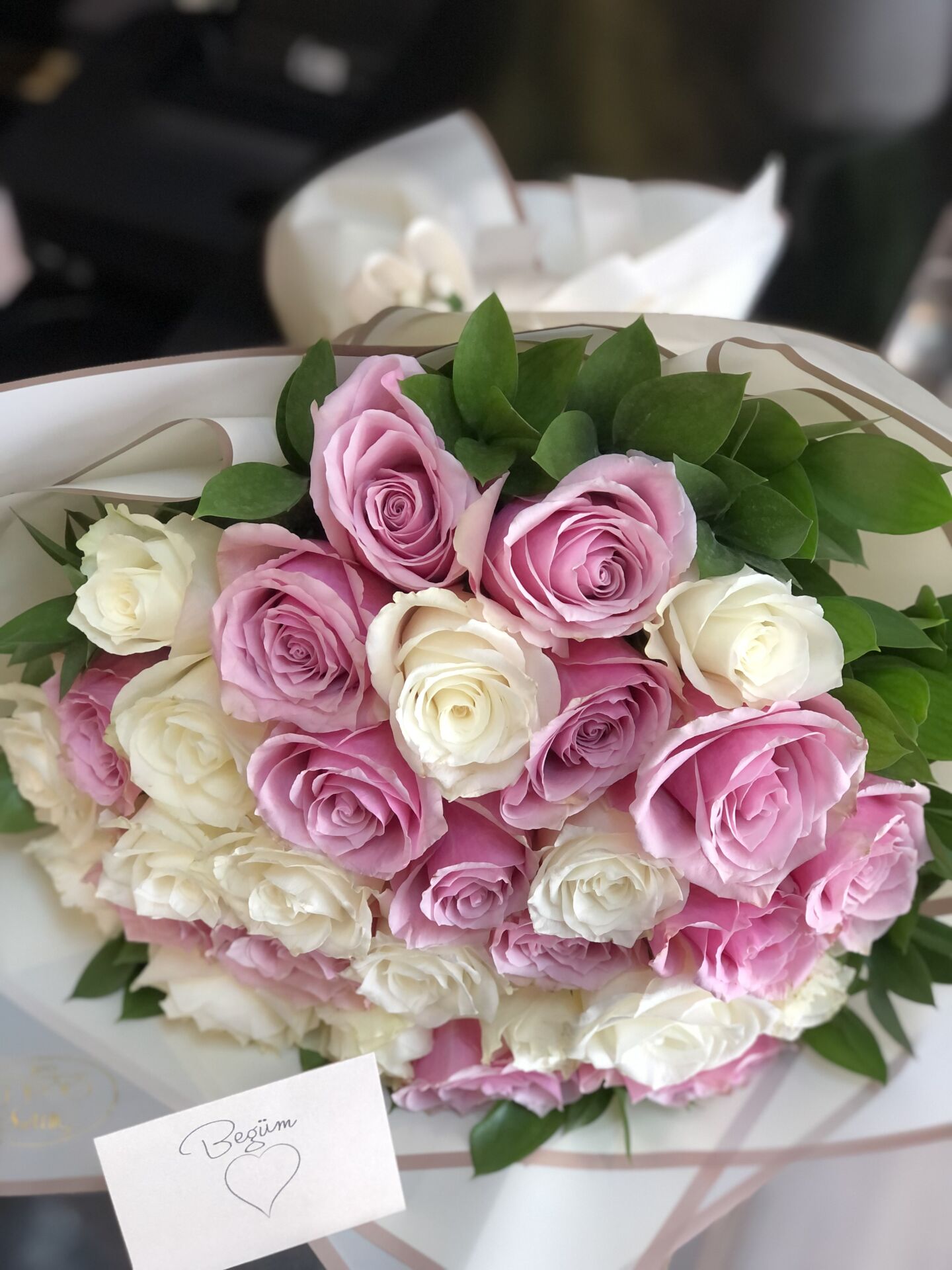 Pembe Beyaz Gül Buketi