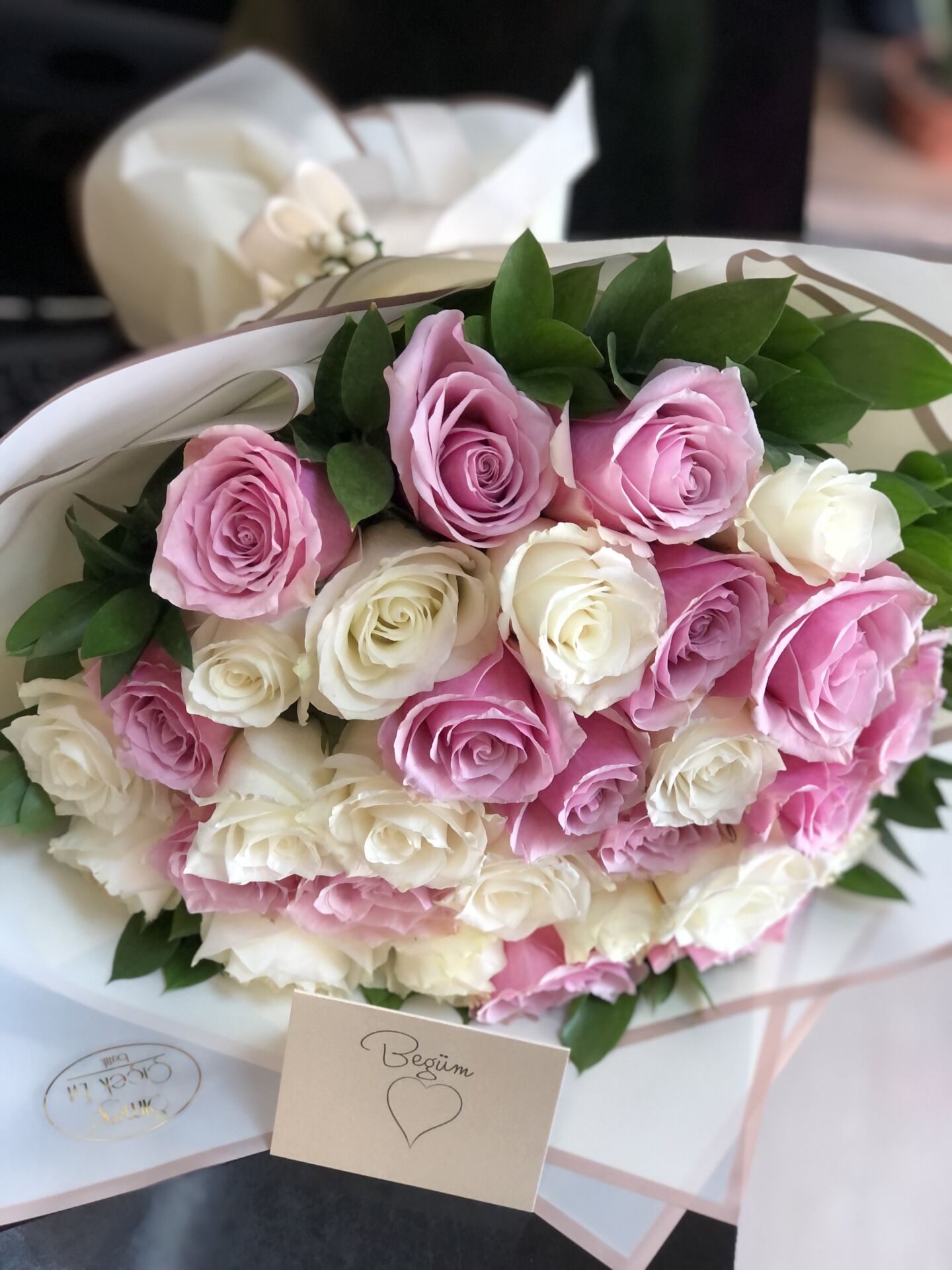 Pembe Beyaz Gül Buketi
