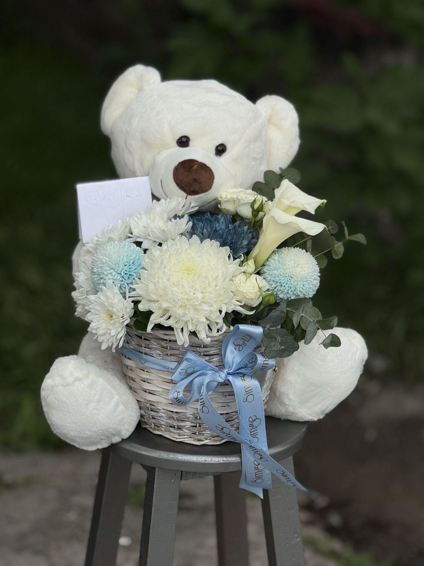 Peluş Ayılı Bebek Doğum Aranjmanı