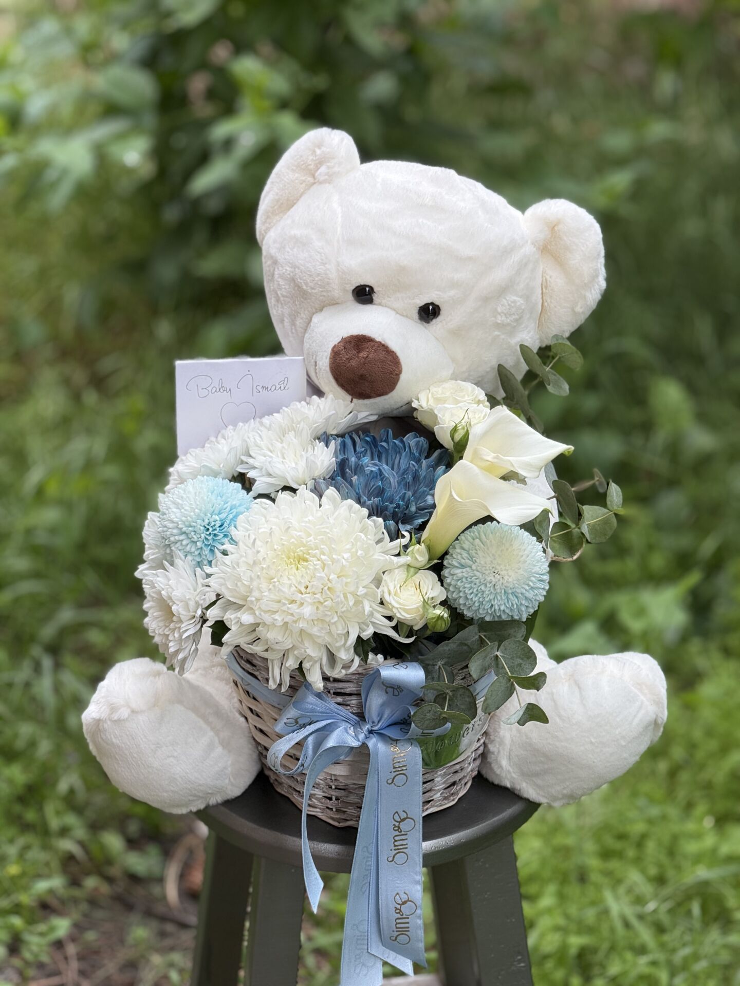 Peluş Ayılı Bebek Doğum Aranjmanı