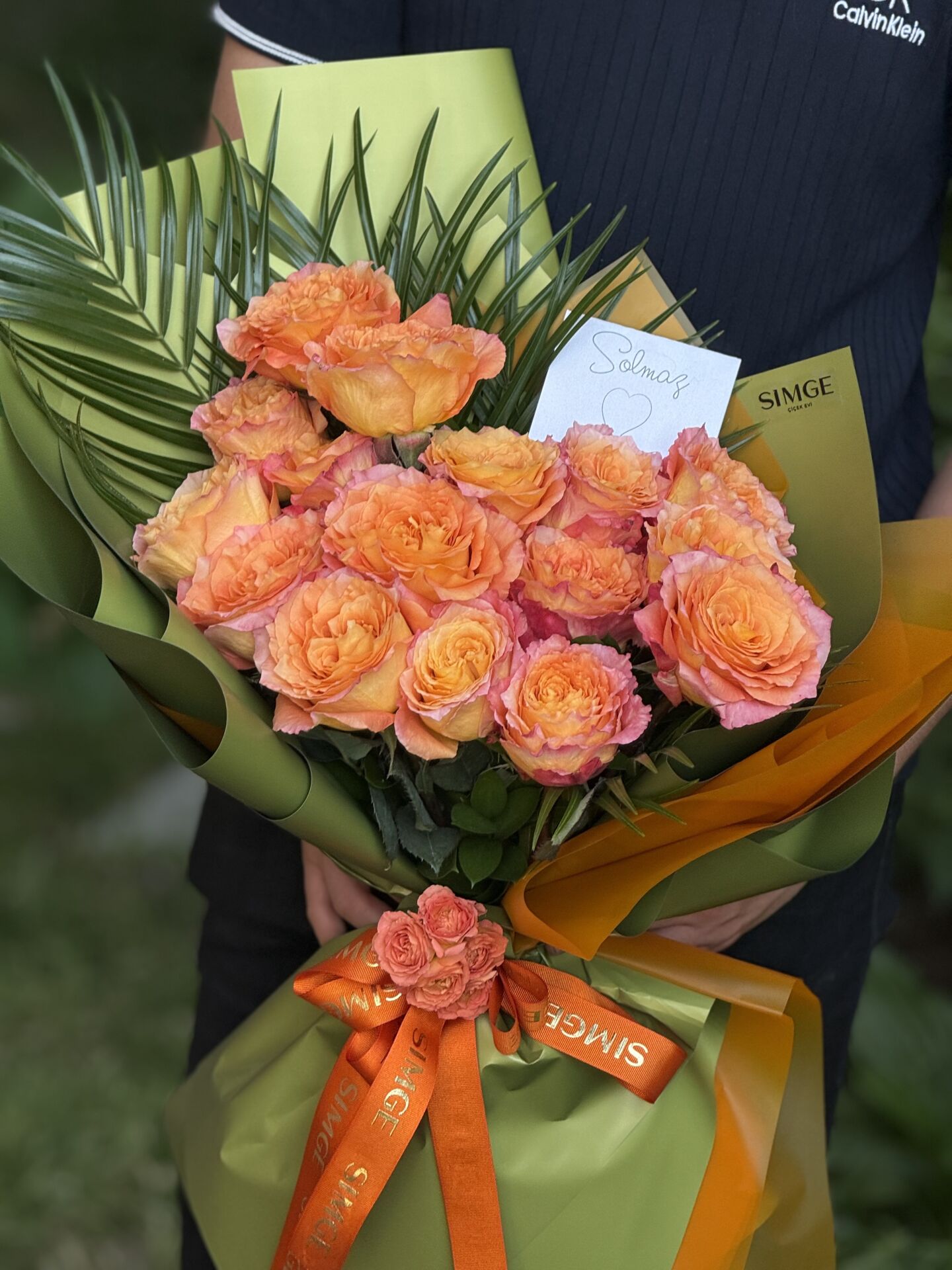 Flamme d’Or Turuncu Gül Buketi