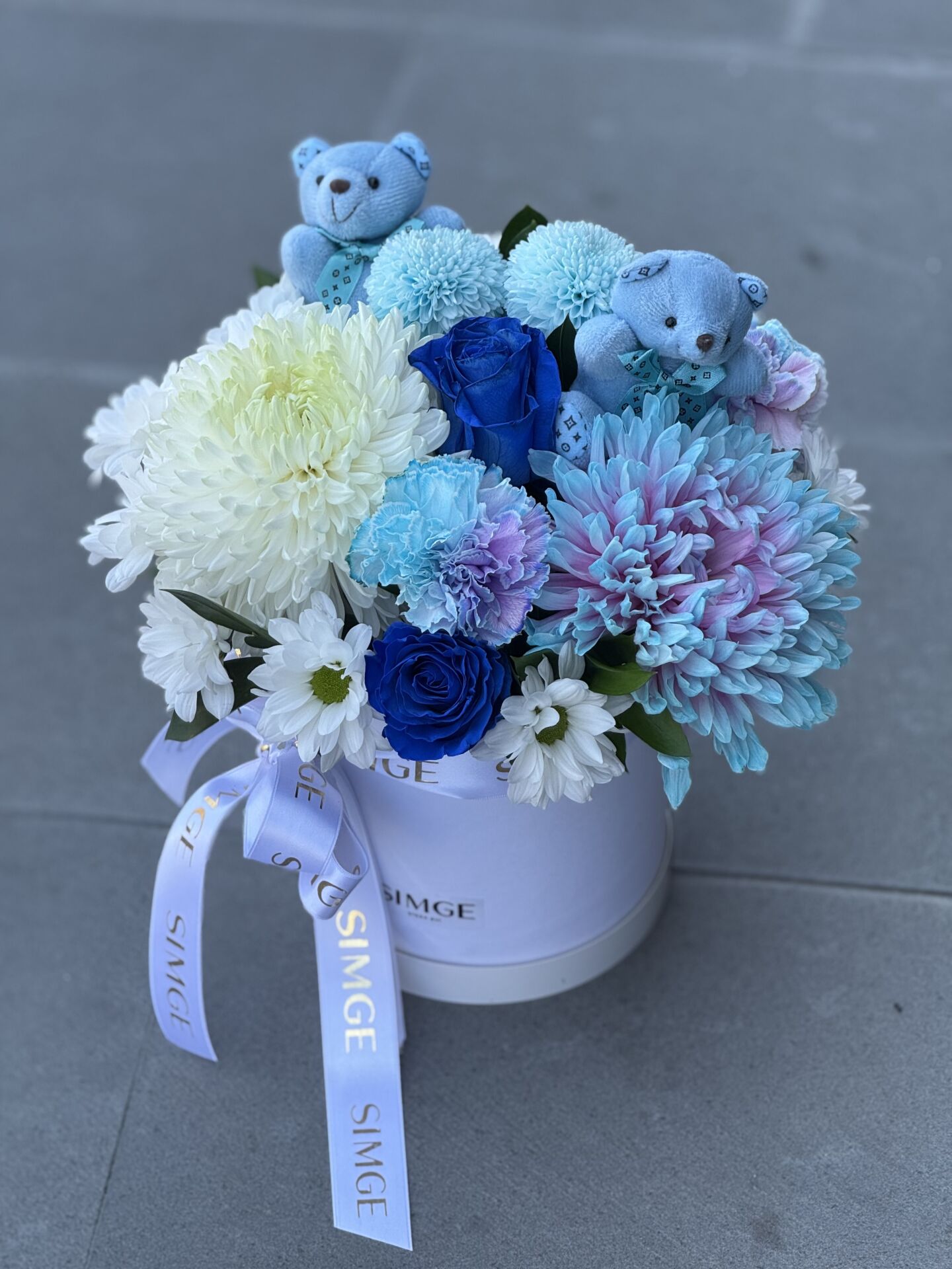 Blue Fleur Kutuda Çiçek Aranjmanı