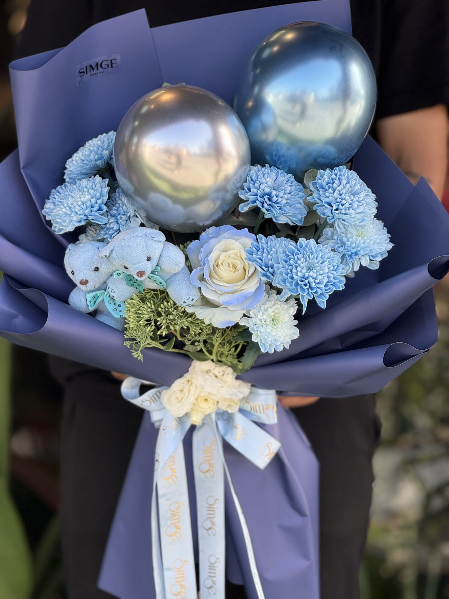 Ayıcıklı ve Balonlu Sevgi Buketi