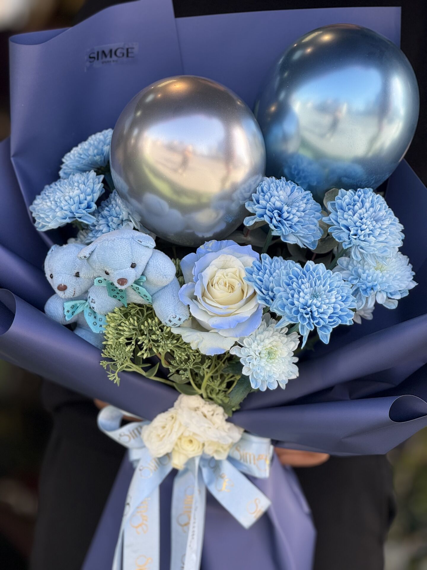 Ayıcıklı ve Balonlu Sevgi Buketi