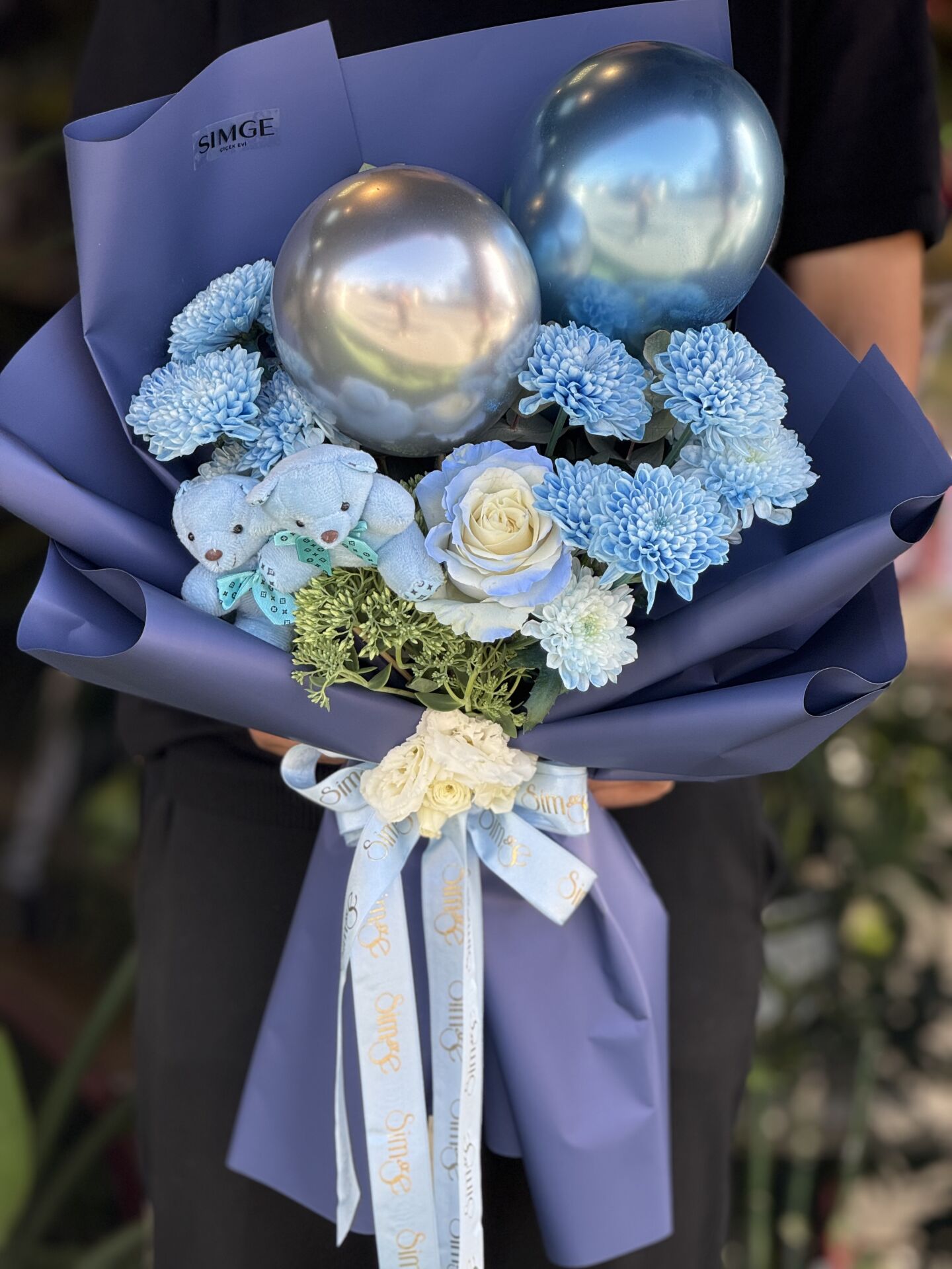 Ayıcıklı ve Balonlu Sevgi Buketi