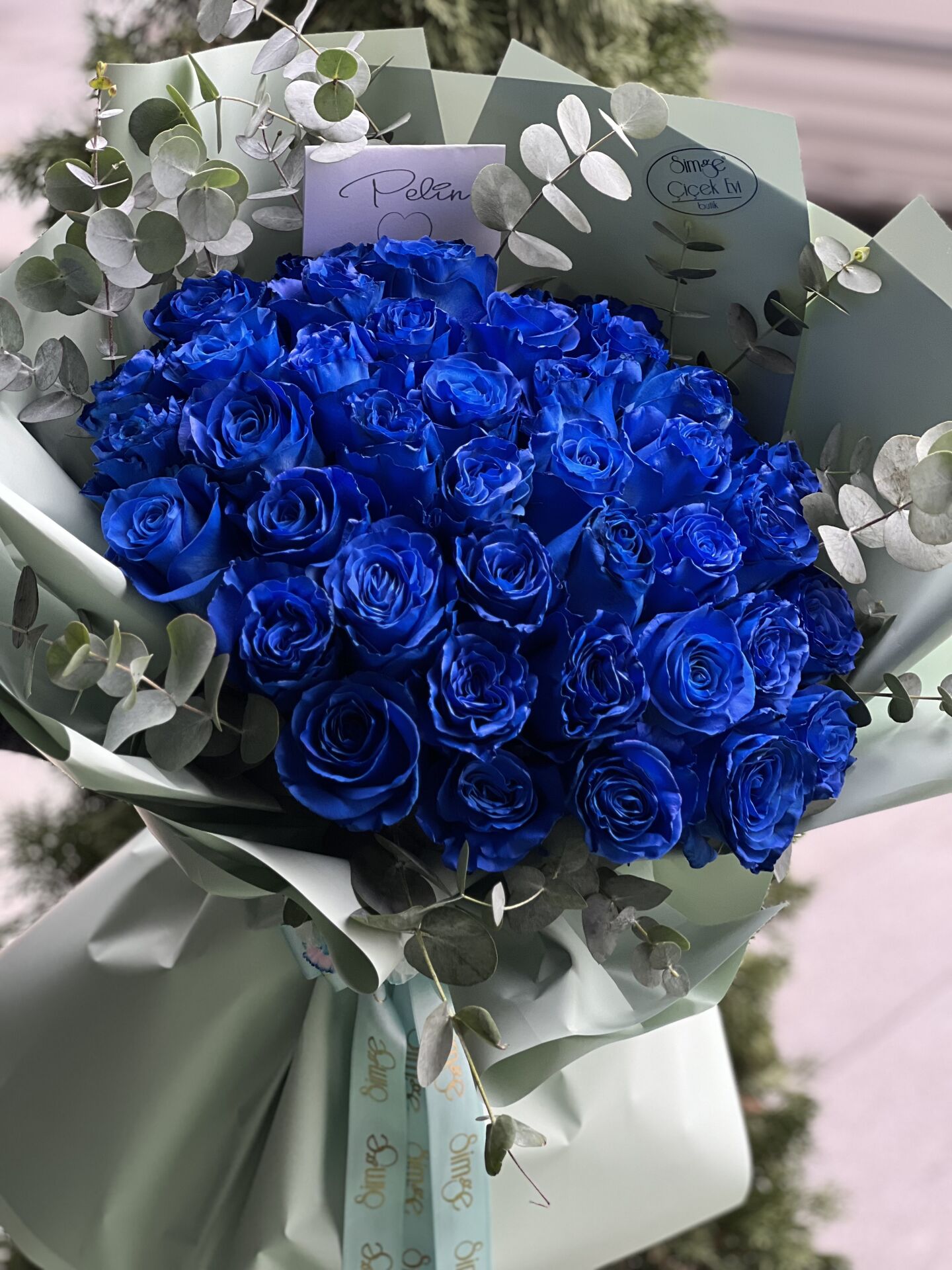 22'li Mavi Gül Buketi