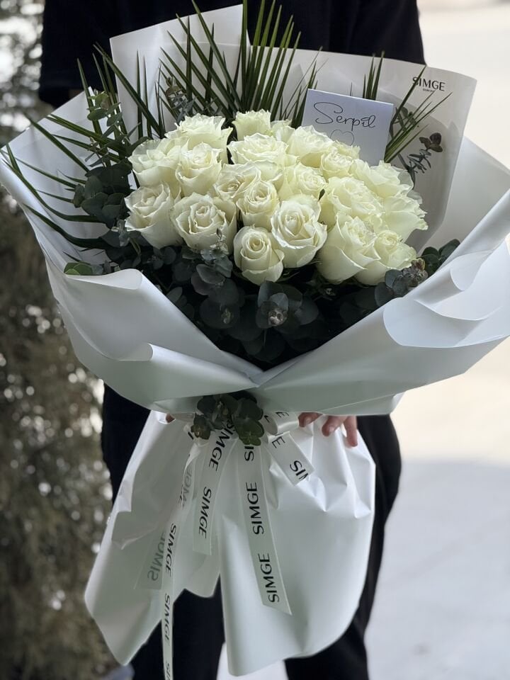 Beyaz 20’li Classic Gül Buketi