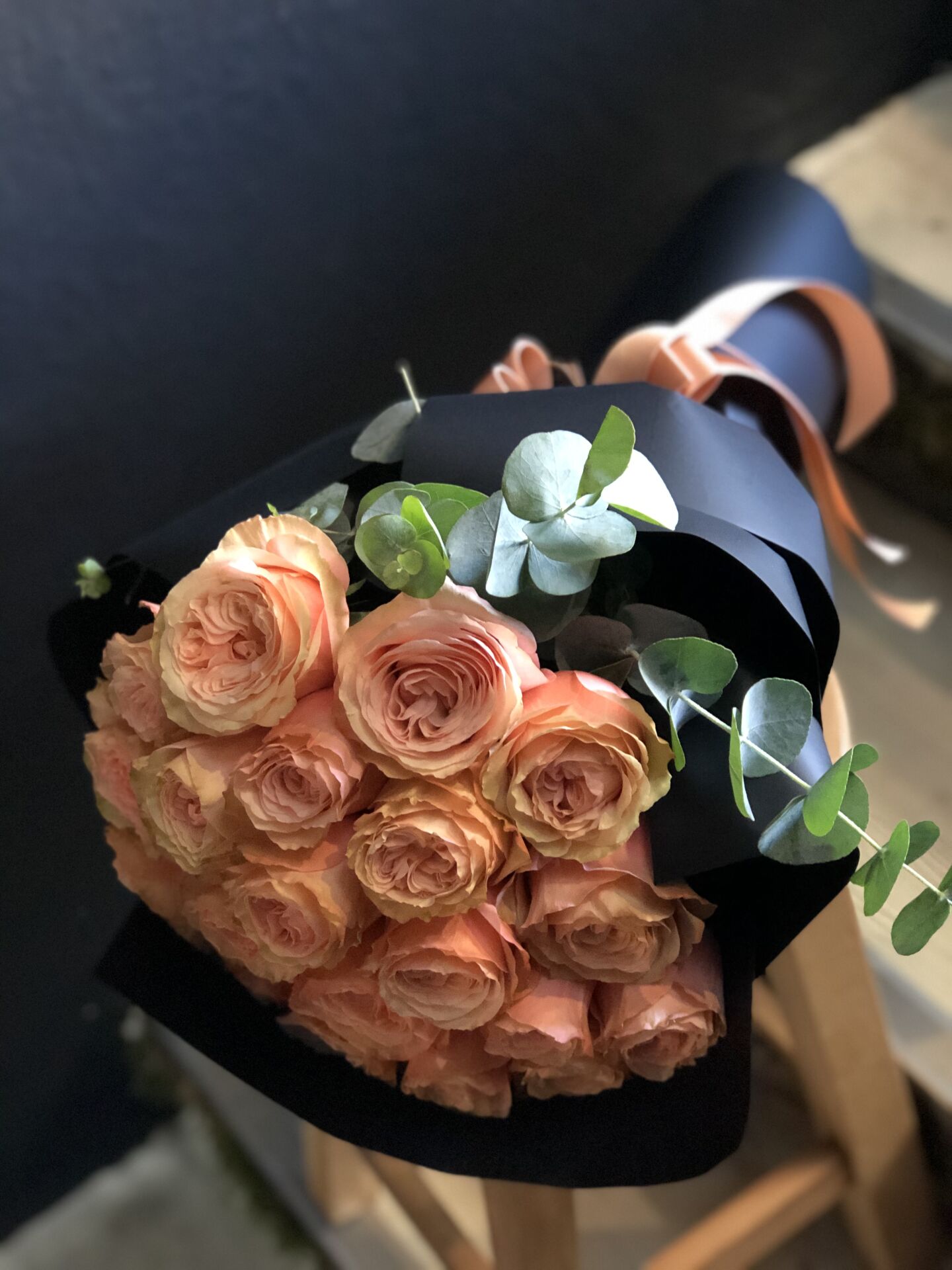 Somon Renkli Kahala Gül Buketi