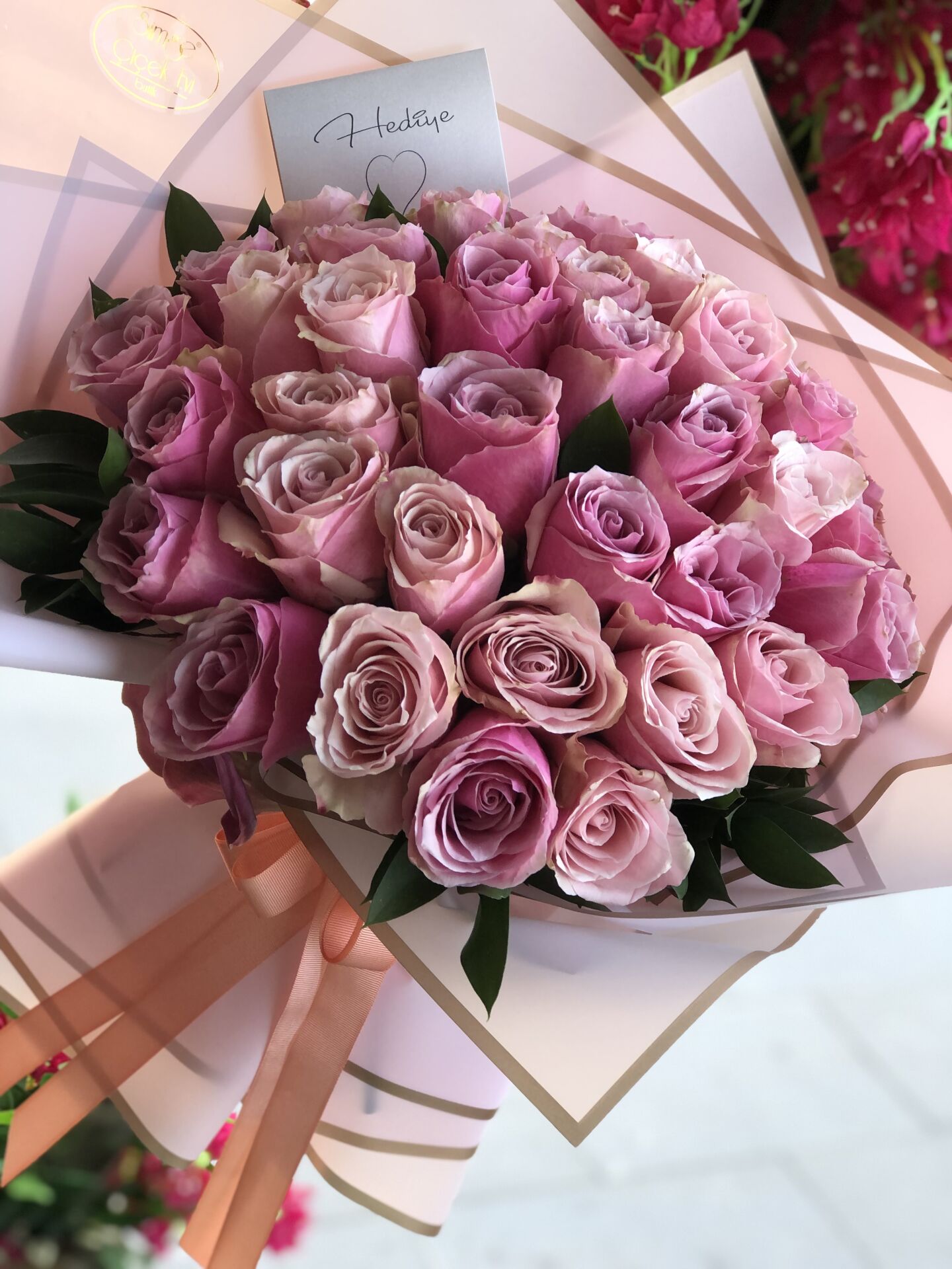 41 Pembe Gül Buketi