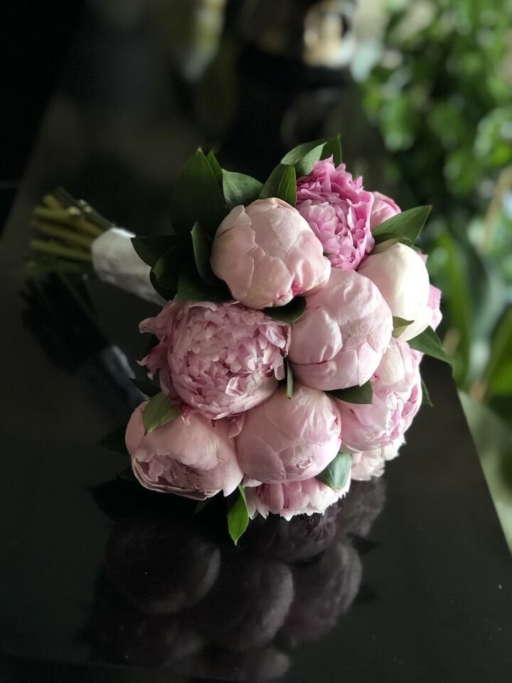 Pembe bahar gelin buketi