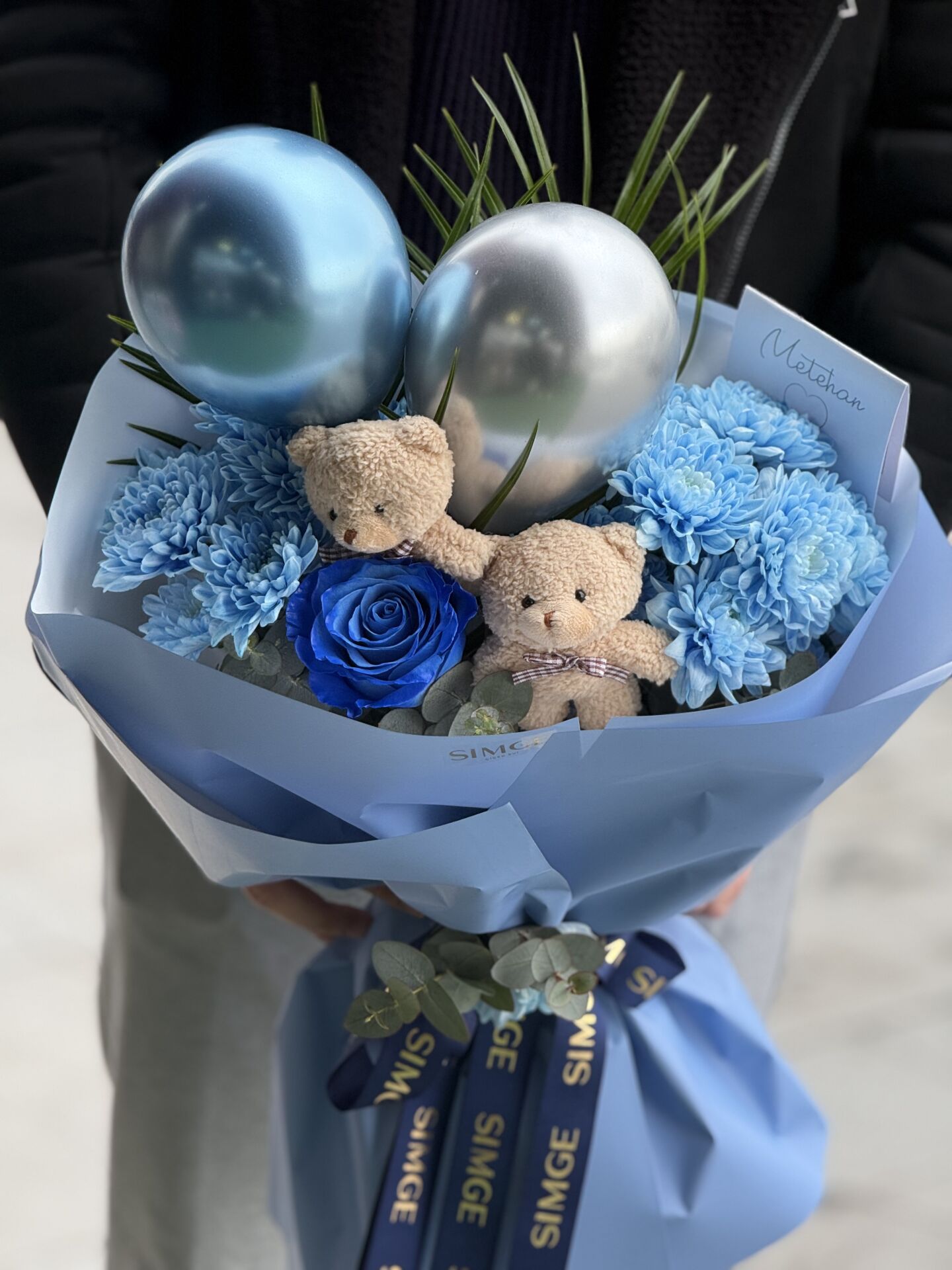 Ayıcıklı ve Balonlu Sevgi Buketi