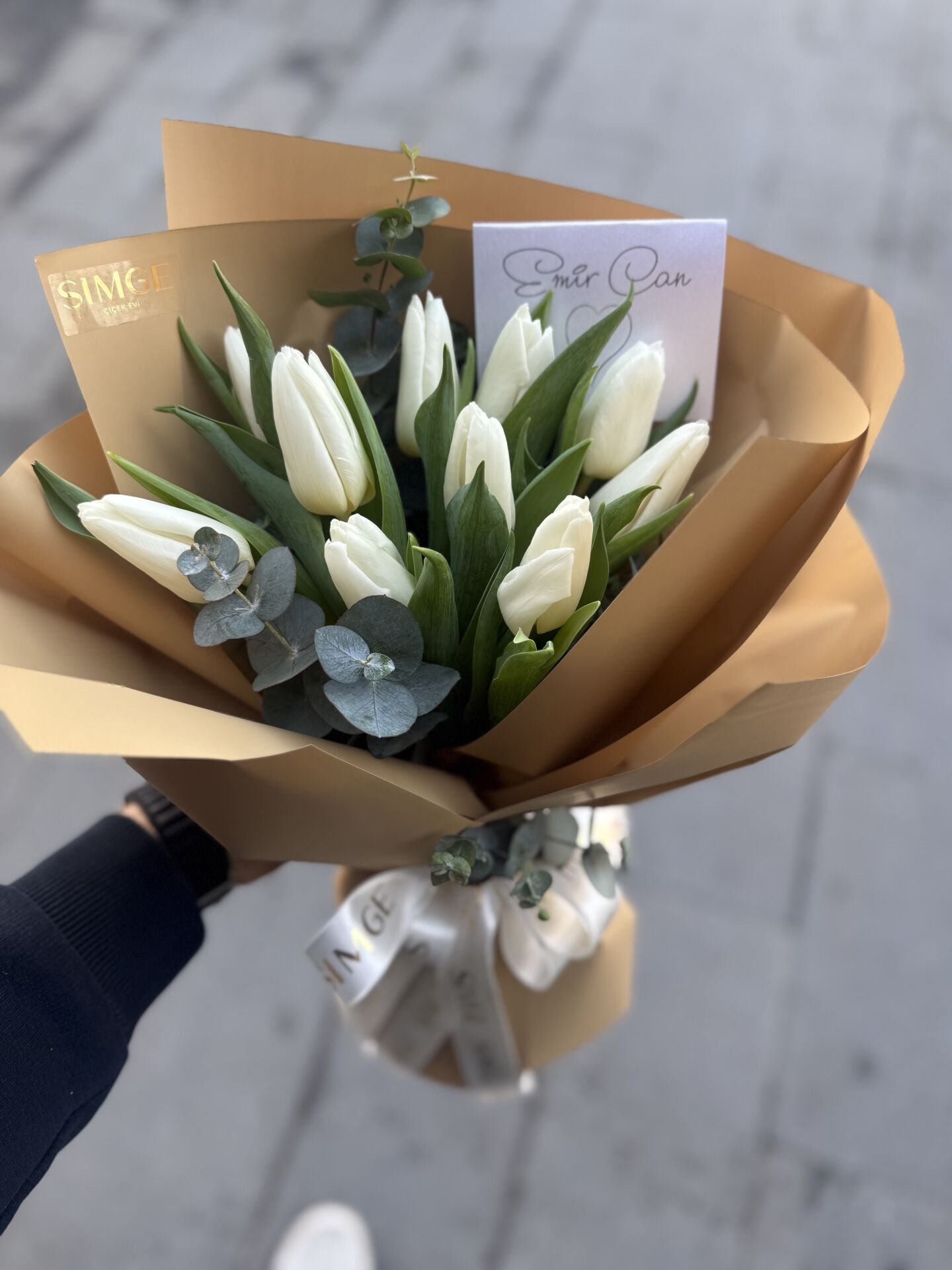 Fleur Beyaz Renk Lale Buketi