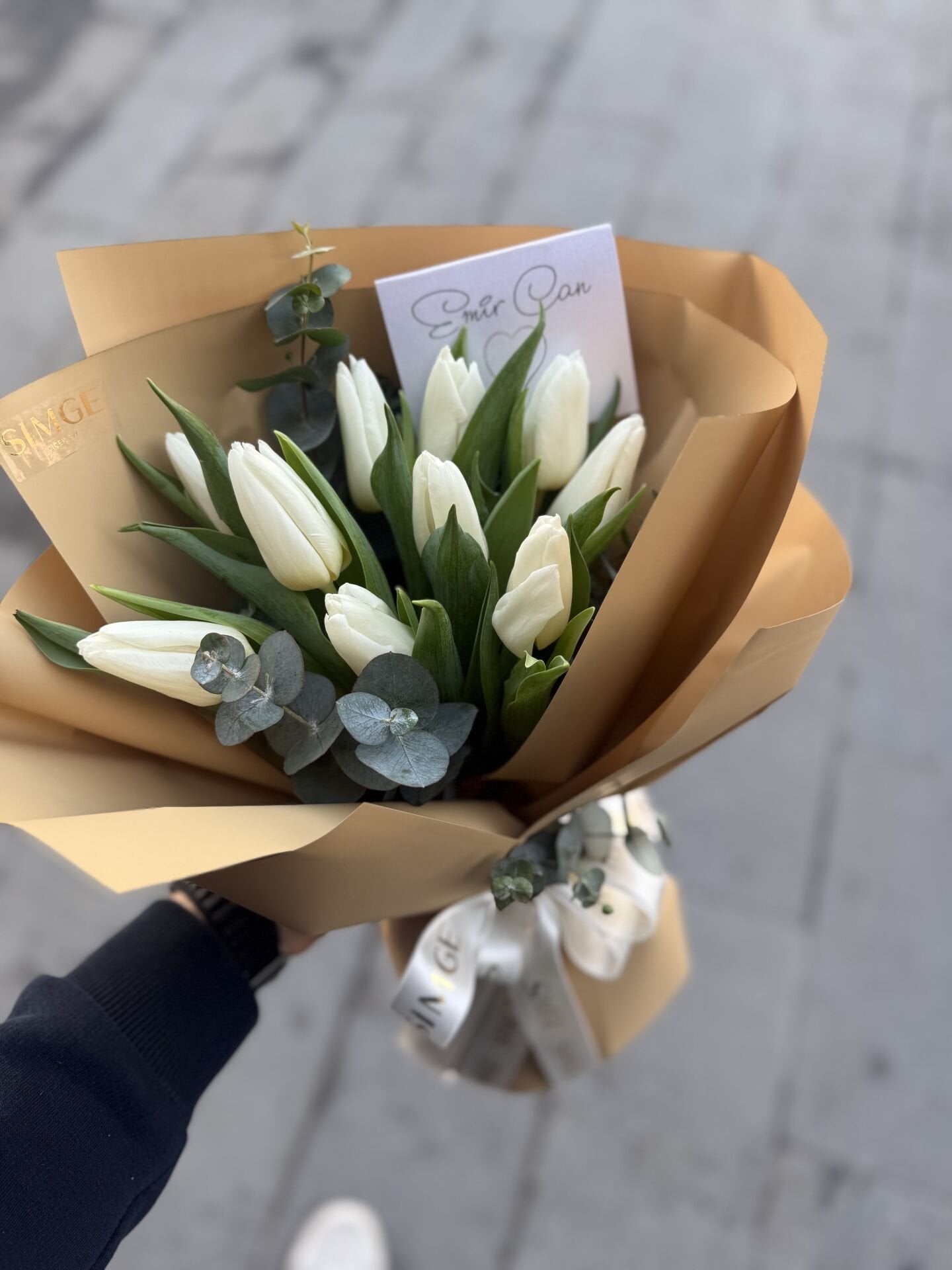 Fleur Beyaz Renk Lale Buketi