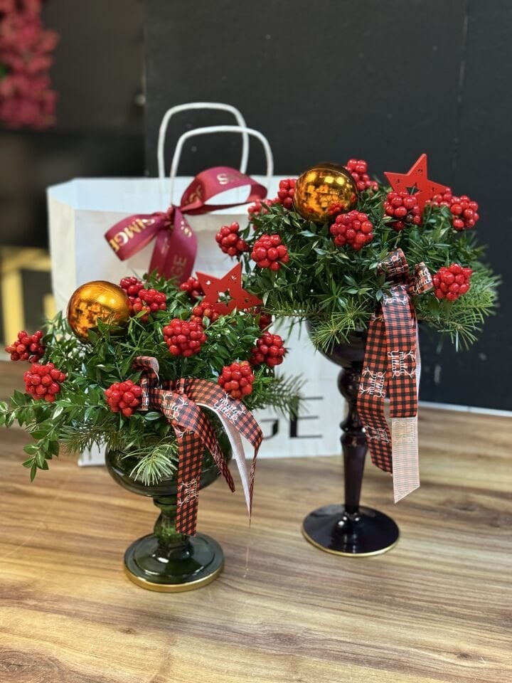 Cam Vazolu Kokina Aranjman 2'li Set