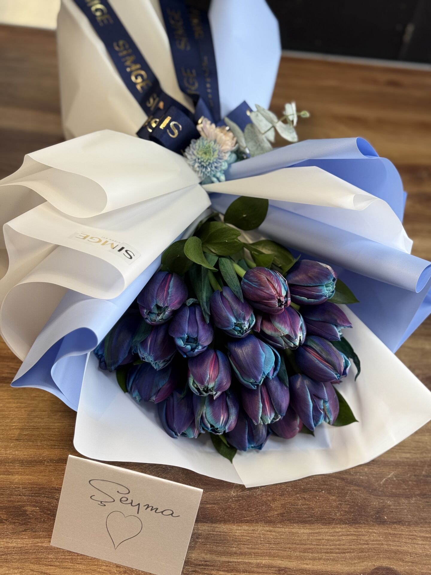 Silvia Galaksi Mavi Lale Buketi