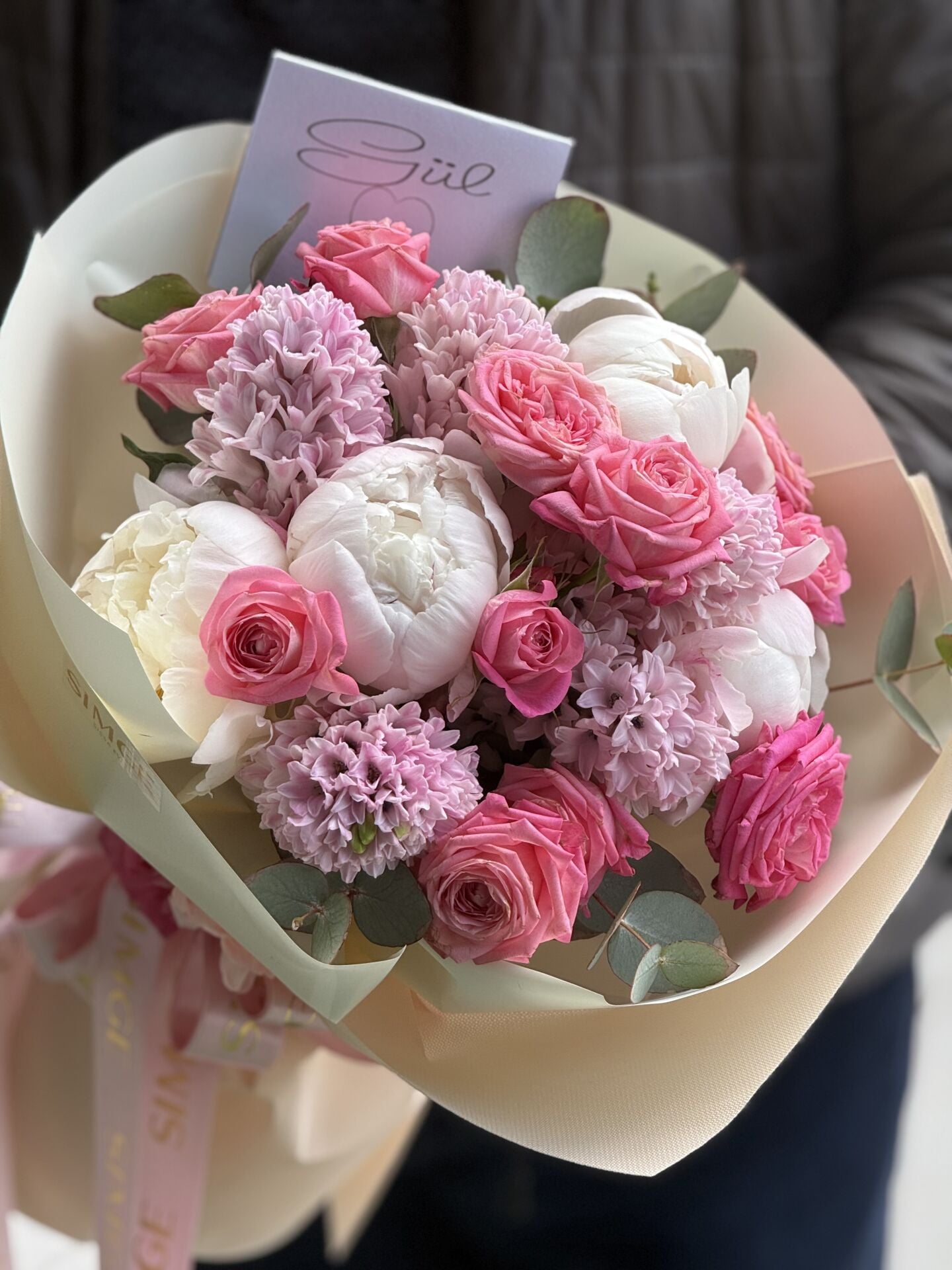 Aura Sümbül ve Şakayık Çiçek Buketi