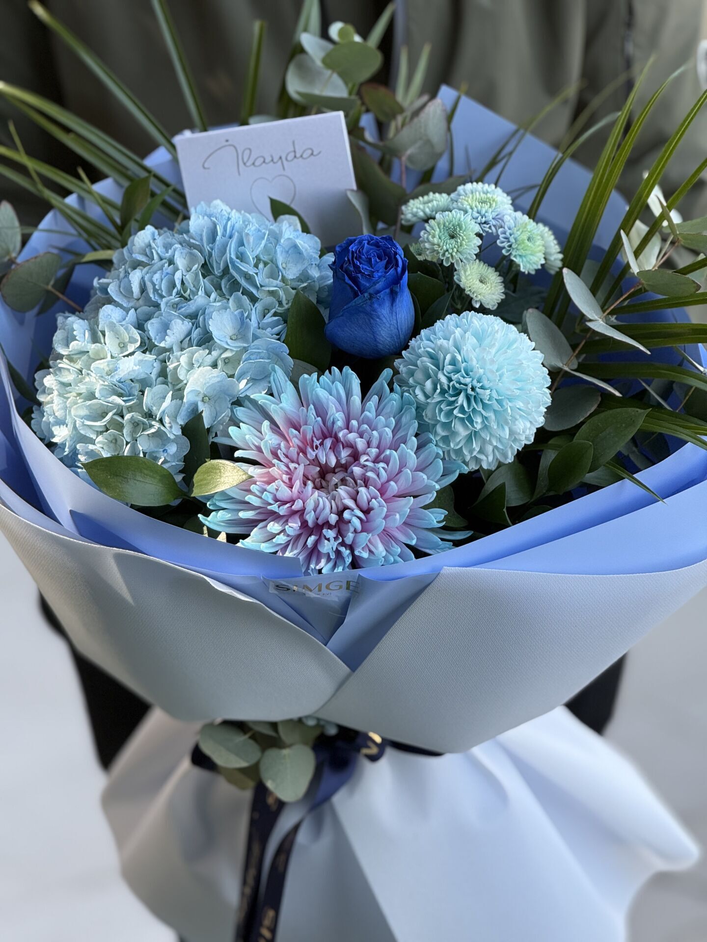 Fleur Mavi Ortanca ve Anastasia Buketi