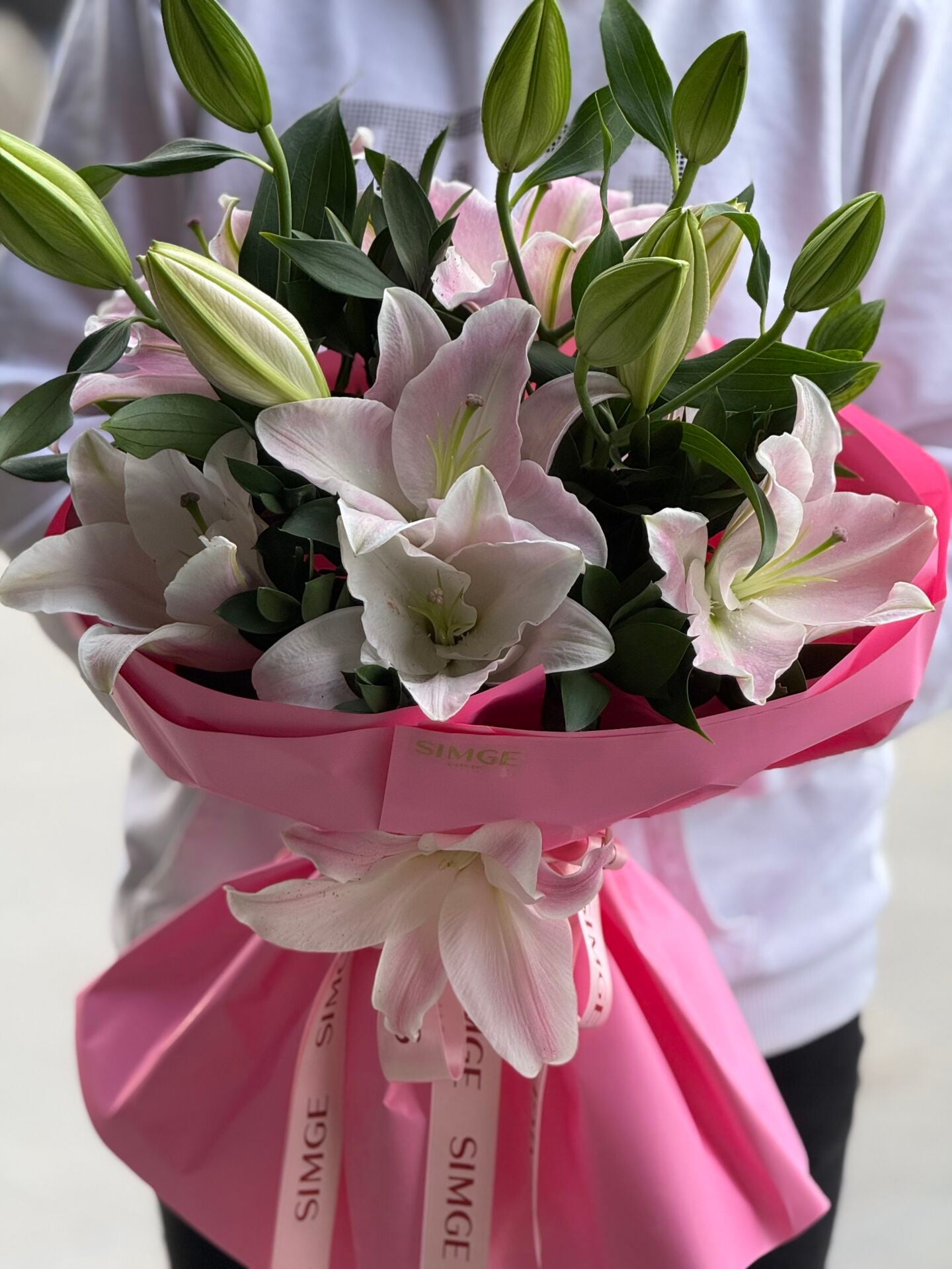 Fleur Mono Pembe Lilyum Buketi