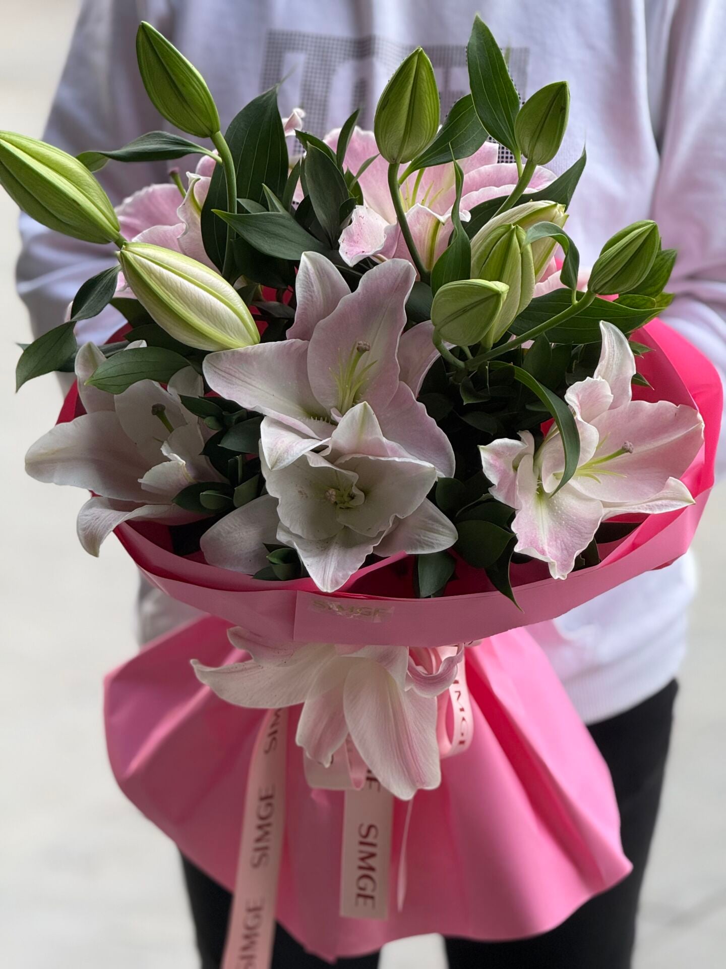 Fleur Mono Pembe Lilyum Buketi