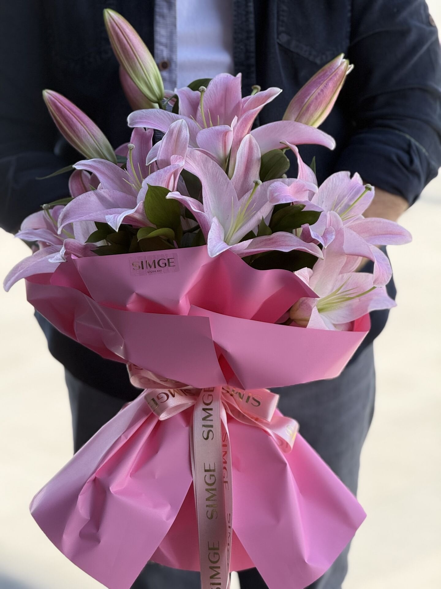 Fleur Mono Pembe Lilyum Buketi