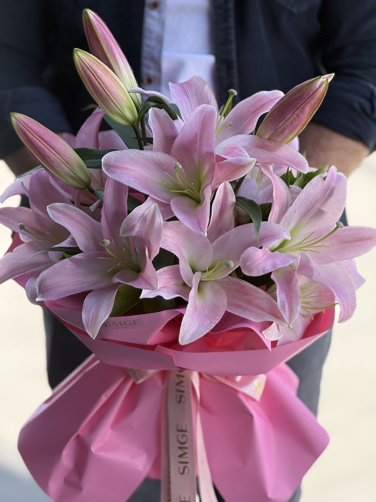 Fleur Mono Pembe Lilyum Buketi