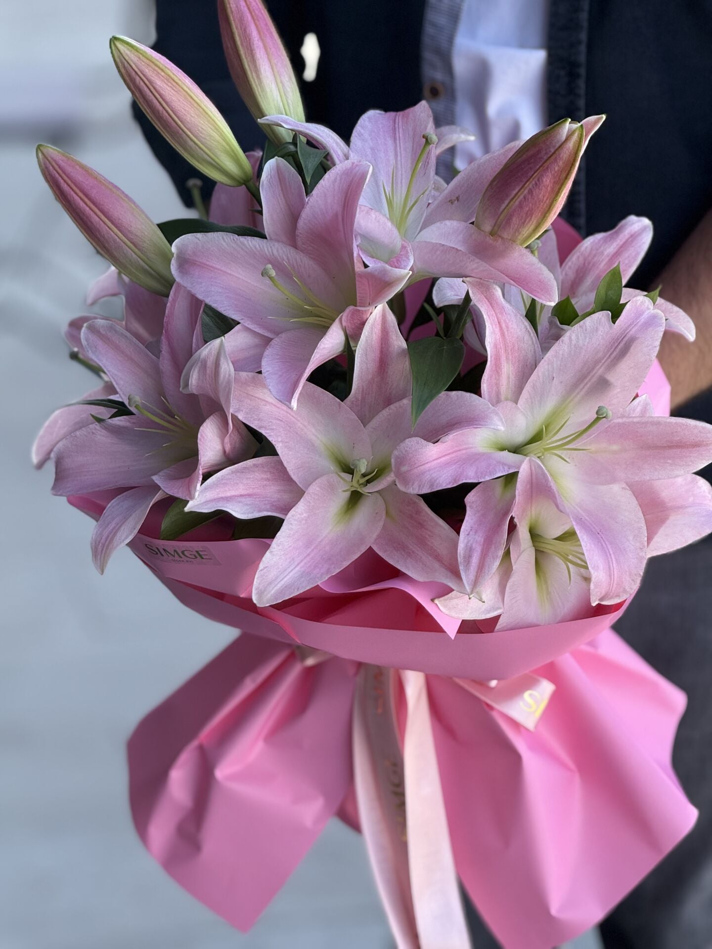 Fleur Mono Pembe Lilyum Buketi