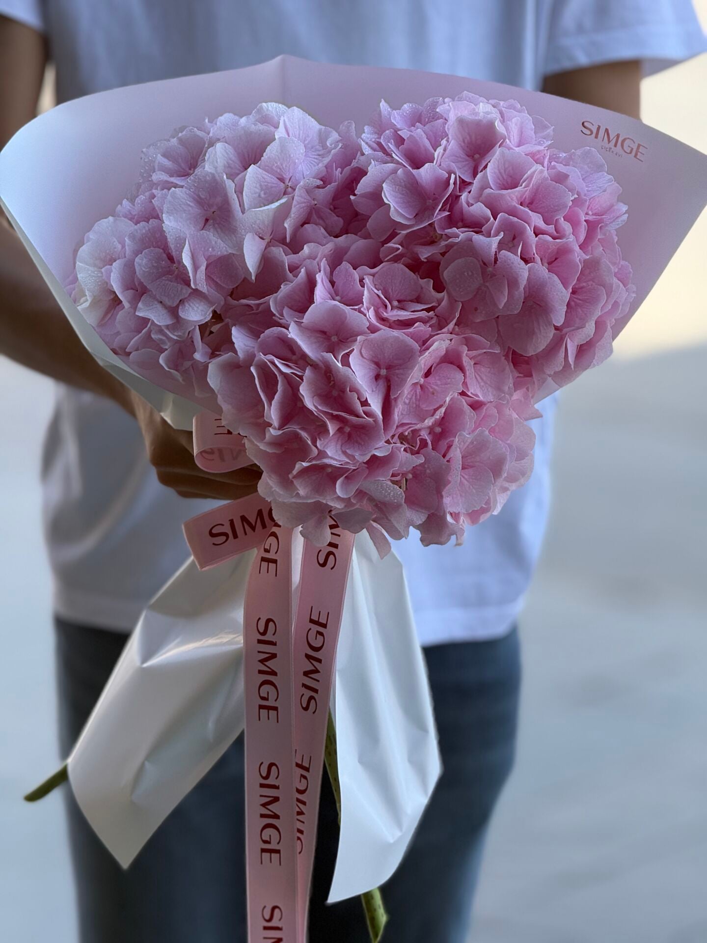 Fleur Pembe Ortanca Buketi