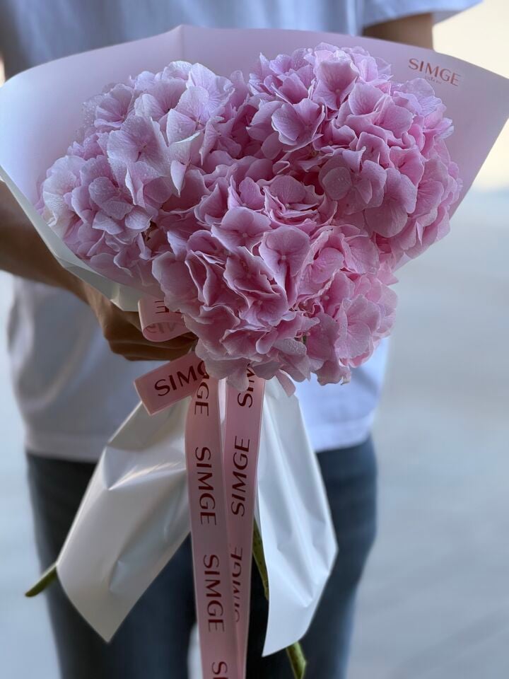Fleur Pembe Ortanca Buketi