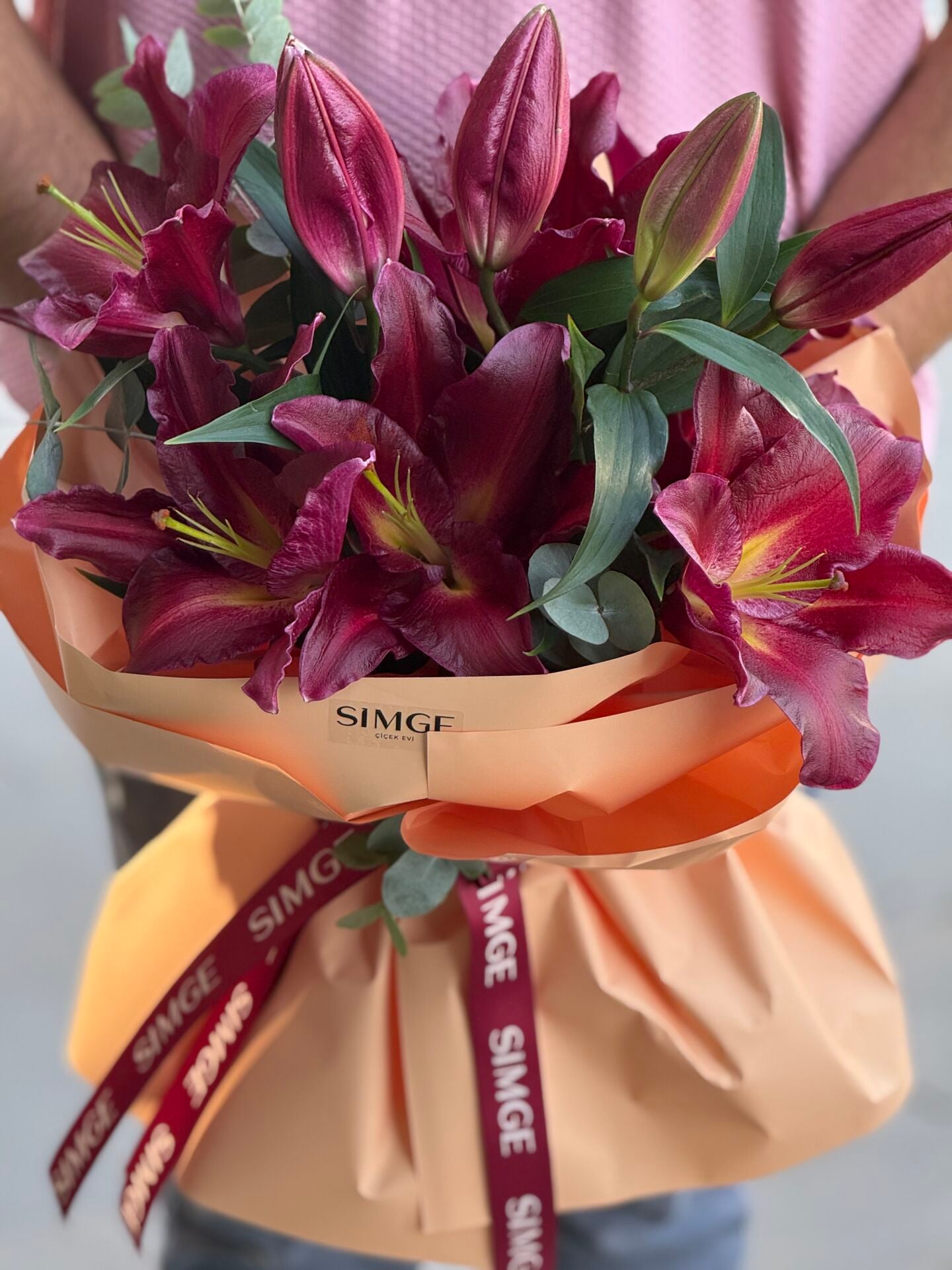 Fleur Mono Bordo Lilyum Buketi