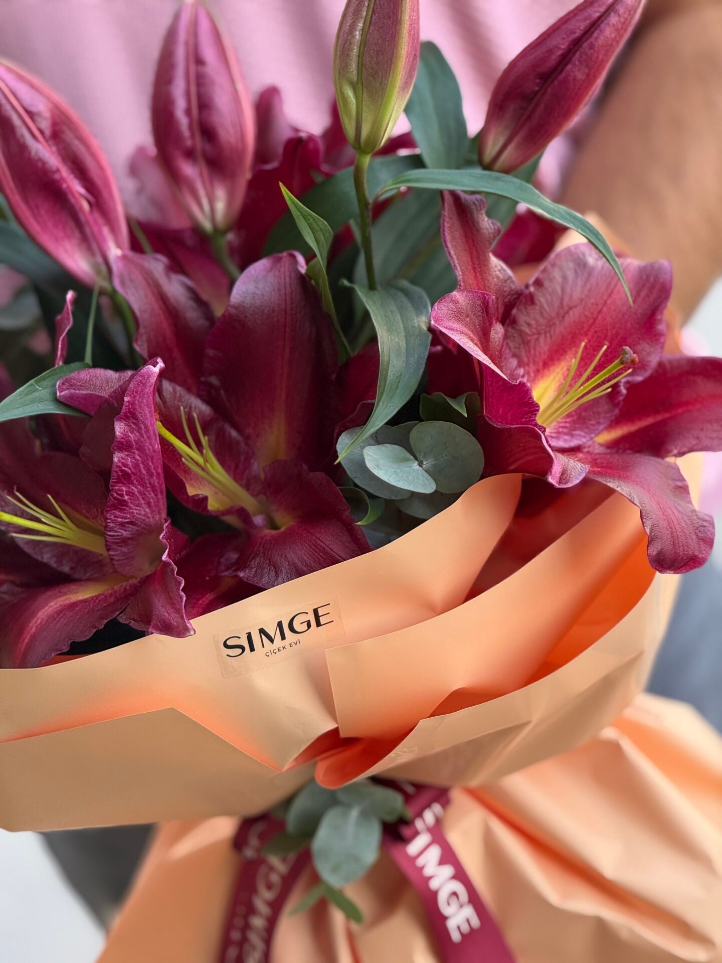 Fleur Mono Bordo Lilyum Buketi