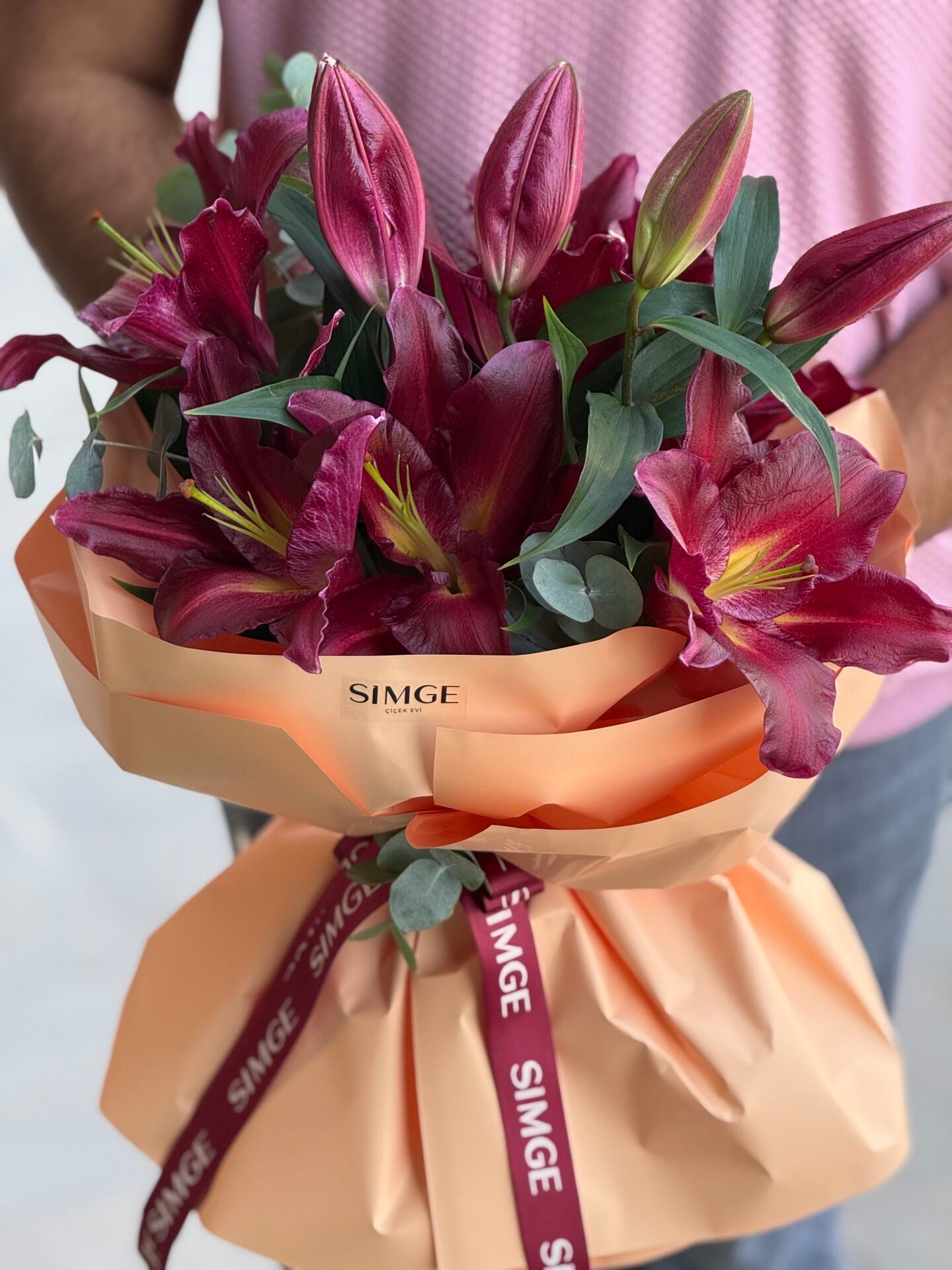 Fleur Mono Bordo Lilyum Buketi